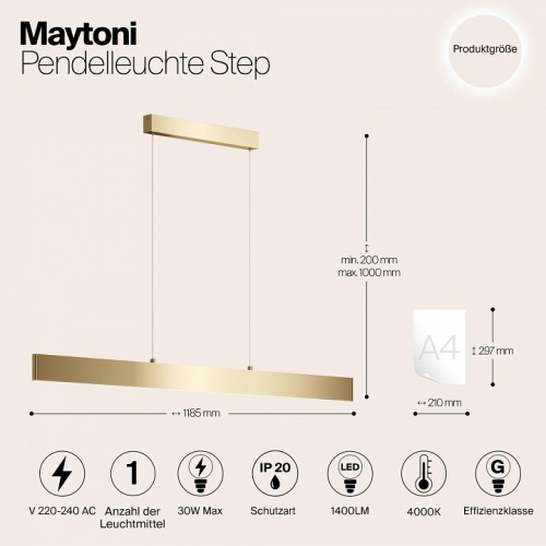 Подвесной светильник Maytoni Technical Step P010PL-L30G4K фото 4 Подвесной светильник Maytoni Technical Step P010PL-L30G4K фото 4