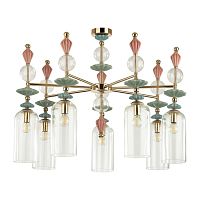 ODEON LIGHT EXCLUSIVE 4855/7C CLASSIC ODL_EX21 134 золото/разноцветн./керамика/стекло Люстра потолочная E14 7*40W BIZET