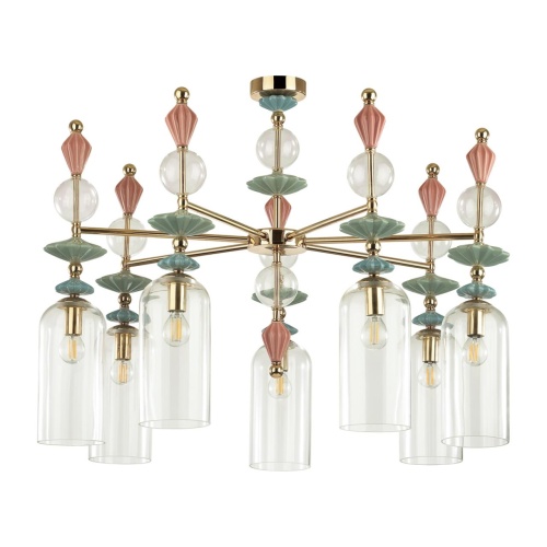 ODEON LIGHT EXCLUSIVE 4855/7C CLASSIC ODL_EX21 134 золото/разноцветн./керамика/стекло Люстра потолочная E14 7*40W BIZET