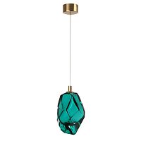 ODEON LIGHT 7110/4LA L-VISION ODL25 Подвесной светильник бронзовый/бирюз. стекло/металл IP20 LED 4W 300Лм 3000K 200° 220V GEMME