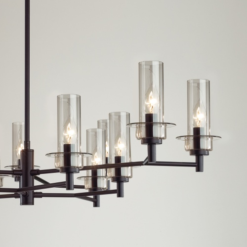 LUMION 6555/12C CLASSI LN26 100 черный/дымчатый/металл/стекло Люстра потолочная E14 12*40W 220V MADONNA фото 3