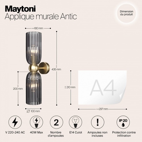 Бра Maytoni Modern 2 MOD302WL-02GR фото 5