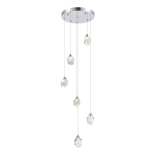 SL6114.103.06 Светильник подвесной ST-Luce Хром/Прозрачный LED 6*3W 3000K SL6114.103.06 Светильник подвесной ST-Luce Хром/Прозрачный LED 6*3W 3000K