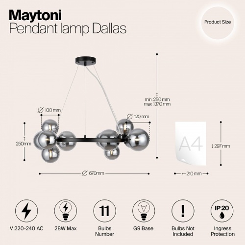 Подвесная люстра Maytoni Dallas MOD545PL-11B фото 7