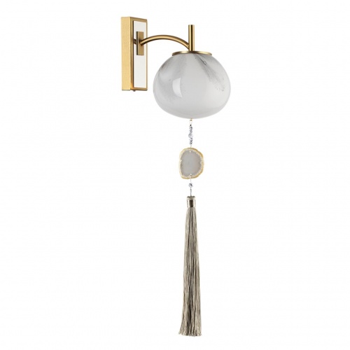ODEON LIGHT EXCLUSIVE 5432/1W MODERN ODL_EX25 089 золотой(под латунь)/стекло/кисточка/агат Бра E14 1*40W FIOLENT