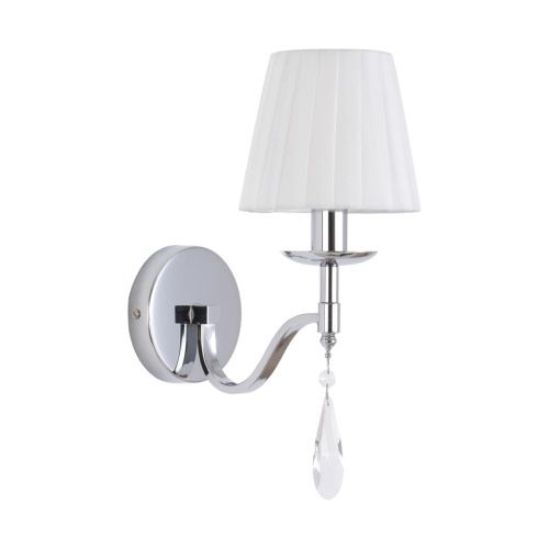 LUMION 8316/1W CLASSI LN26 058 хром/белый, металл/хрусталь/текстиль Бра E14 1*40W 220V MAGDA