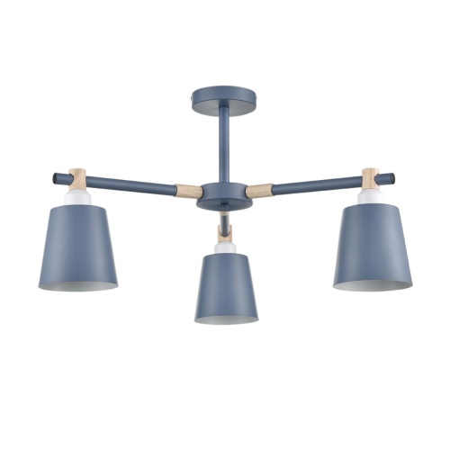 LUMION 8098/3C MODERNI LN26 344 синий/синий металл, дерево/металл Люстра потолочная Е27 3*60W 220V ROSALINA