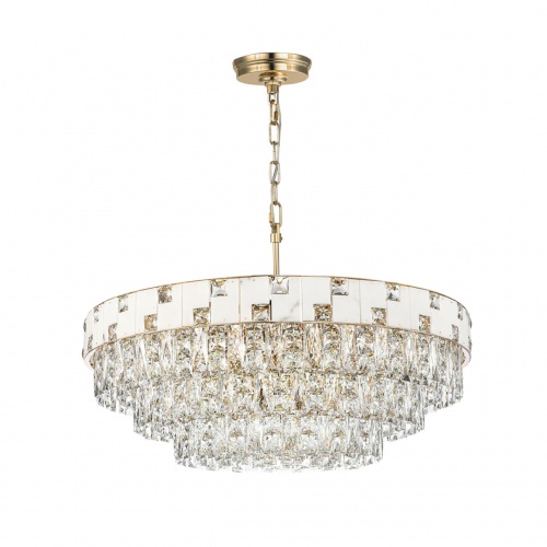 ODEON LIGHT 5076/21 HALL (В 2-х КОРОБКАХ) ODL24 599 золото/прозрачный/белый/металл/хрусталь/алебастр Люстра E14 21*40W CHESSI