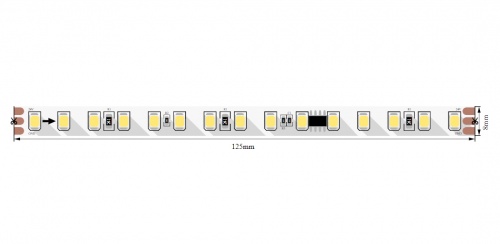 Лента светодиодная стандарт 2835, 120 LED/м, 11 Вт/м, 24В , IP20, Цвет: Теплый белый