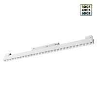 NOVOTECH 359624 SHINO NT25 158 белый Трековый светильник для низков. шинопровода с переключ. цв. темпер. IP20 LED 3000К\4000К\6000К 30W 48V FLUM