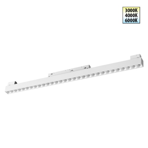 NOVOTECH 359624 SHINO NT25 158 белый Трековый светильник для низков. шинопровода с переключ. цв. темпер. IP20 LED 3000К\4000К\6000К 30W 48V FLUM