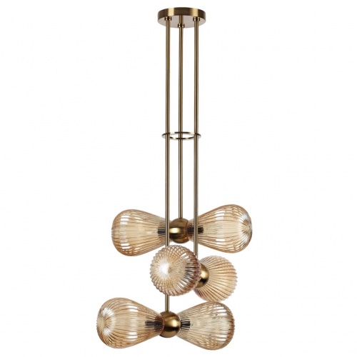 ODEON LIGHT EXCLUSIVE 5402/6 MODERN ODL_EX23 000 золотой/янтарный/металл/стекло Подвес E14 6*40W ELICA