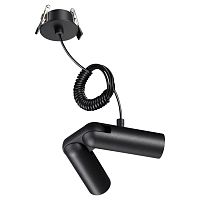 NOVOTECH 359386 KONST NT24 049 черный База встраиваемая для ввода питания с гибким угловым соединителем «L» и проводом-подвесом (длина провода – 2м) IP20 48V G