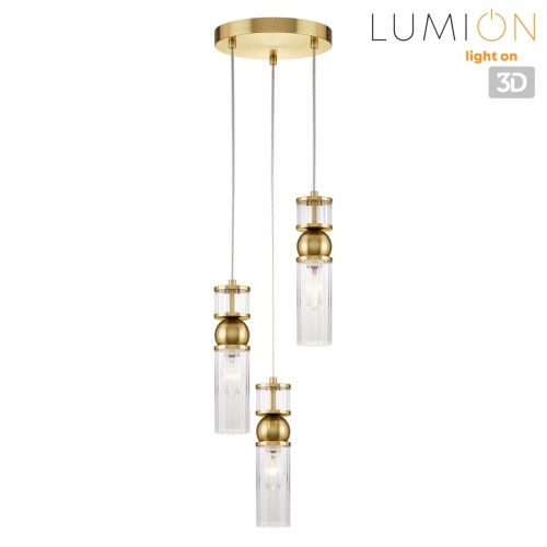 LUMION 8276/3A MODERNI LN26 161 латунь/прозрачный, металл/стекло Подвес Е14 3*40W 220V DENVER фото 2