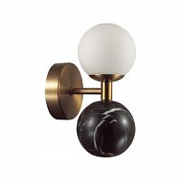 ODEON LIGHT 4361/6WL MIDCENT ODL25 175 Настенный светильник под латунь/металл/стекло/черный мрамор IP20 LED 1*6W 3000K 220V LOLLA