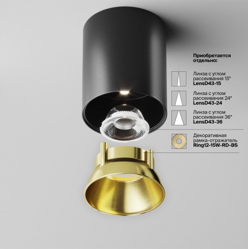 Накладной светильник Maytoni Technical Alfa LED C064CL-12W4K-RD-B фото 3
