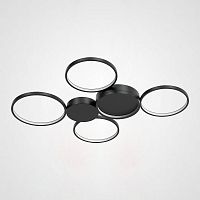 Потолочный светильник TWINE 5 rings Black
