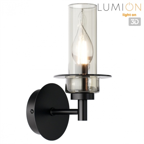 LUMION 6555/1W CLASSI LN26 100 черный/дымчатый/металл/стекло Бра E14 1*40W 220V MADONNA фото 2