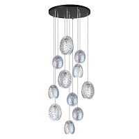ODEON LIGHT 5039/11 MODERN ODL24 000 черный/перламутровый/металл/стекло Люстра каскадная G9 11*40W MUSSELS