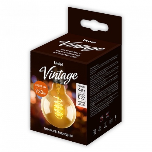 Лампа светодиодная Uniel Golden E27 4Вт K UL-00001818 фото 2 Лампа светодиодная Uniel Golden E27 4Вт K UL-00001818 фото 2