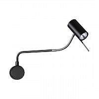 ODEON LIGHT 4381/1W HIGHTECH ODL23 455 черный/хром/металл Настенный св-к выкл. на плафоне IP20 LED GU10 10W GIGI