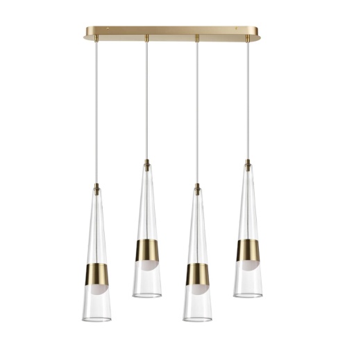 ODEON LIGHT 5043/42L L-VISION ODL24 000 глянц.золото/прозрачный/металл/стекло Люстра LED 42W 3000K 4167Лм LUMP