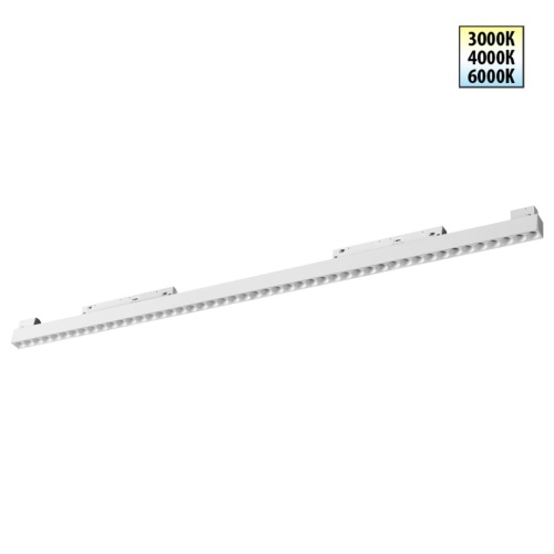NOVOTECH 359626 SHINO NT25 158 белый Трековый светильник для низков. шинопровода с переключ. цв. темпер. IP20 LED 3000К\4000К\6000К 45W 48V FLUM