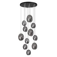 ODEON LIGHT 5038/11 MODERN ODL24 000 черный/дымчатый/металл/стекло Люстра каскадная G9 11*40W MUSSELS