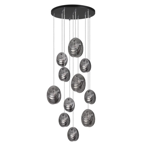 ODEON LIGHT 5038/11 MODERN ODL24 000 черный/дымчатый/металл/стекло Люстра каскадная G9 11*40W MUSSELS ODEON LIGHT 5038/11 MODERN ODL24 000 черный/дымчатый/металл/стекло Люстра каскадная G9 11*40W MUSSELS