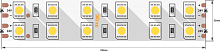 Лента со скотчем 3М светодиодная стандарт 5050, 120 LED/м, 28,8 Вт/м, 24В , IP20, Цвет: Теплый белый