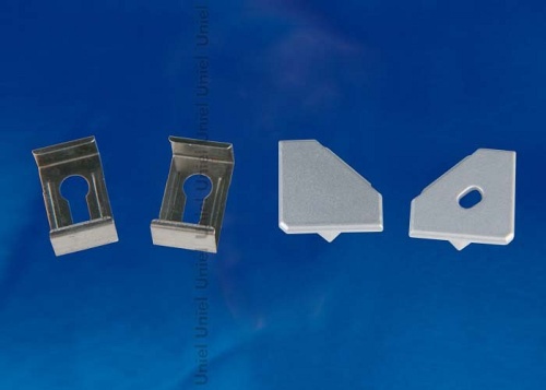 Набор заглушек и скоб для профиля Uniel UFE-N04 SILVER A POLYBAG UL-00000624 фото 2