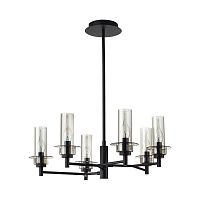 LUMION 6555/6C CLASSI LN26 099 черный/дымчатый/металл/стекло Люстра потолочная E14 6*40W 220V MADONNA