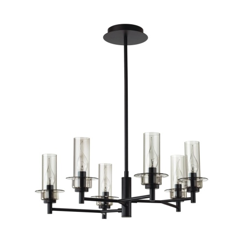 LUMION 6555/6C CLASSI LN26 099 черный/дымчатый/металл/стекло Люстра потолочная E14 6*40W 220V MADONNA