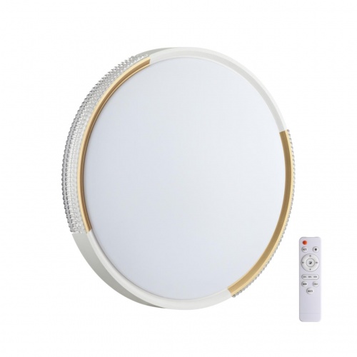 SONEX 7612/EL PALE SN 184 Светильник пластик/белый/золотистый LED 72Вт 3000-6300K D490 IP43 пульт ДУ VELIO