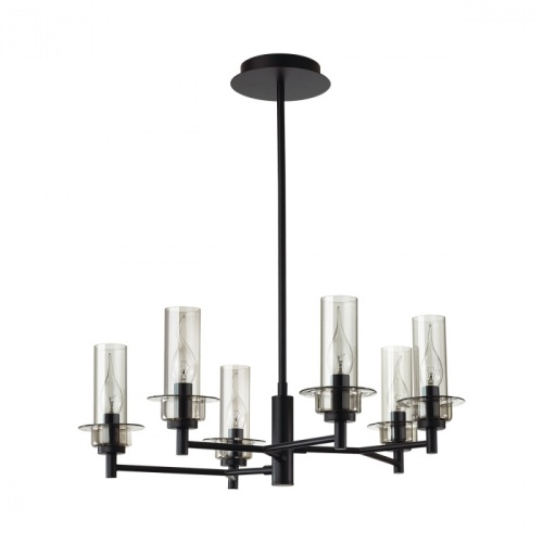 LUMION 6555/6C CLASSI LN26 099 черный/дымчатый/металл/стекло Люстра потолочная E14 6*40W 220V MADONNA фото 8