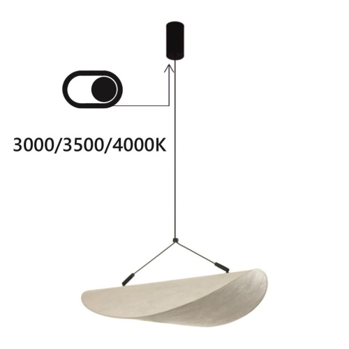 ODEON LIGHT 7067/30L L-VISION ODL25 191 Подвесной светильник металл/нетканный шелк/черн IP20 LED 20W 3000/3500/4000K 220V SILK