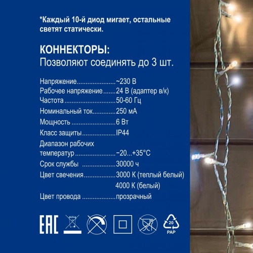Бахрома световая Uniel ULD-B25006-440/TTK UL-00010938 фото 8 Бахрома световая Uniel ULD-B25006-440/TTK UL-00010938 фото 8