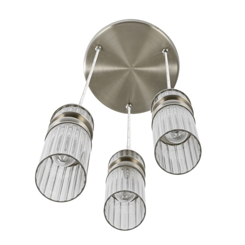 LUMION 8277/3A MODERNI LN26 163 сатин никель/прозрачный, металл/стекло Подвес Е14 3*40W 220V DENVER фото 6