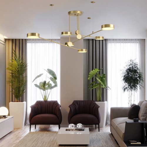 Люстра на штанге TECHNUM LED GOLD фото 5