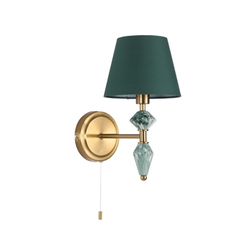 LUMION 8275/1W CLASSI LN26 048 латунь/зеленый, металл/керамика/ткань Бра Е14 1*40W 220V VERMONT