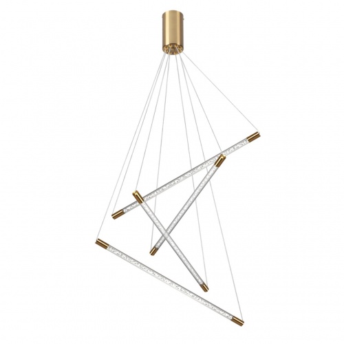 ODEON LIGHT 4369/40L HIGHTECH ODL23 235 полированное золото/акрил с пузырьками Подвесной св-к IP20 LED 30W 3000K 1050Лм SPARKY