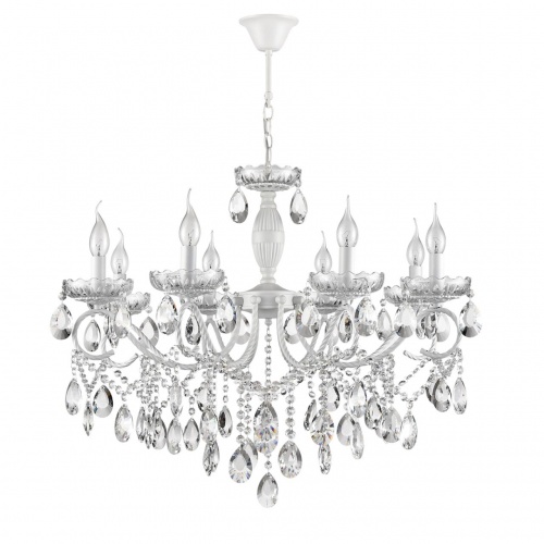 LUMION 8189/8 CLASSI LN26 091 белый, металл/хрусталь Люстра E14 8*40W 220V SNOW