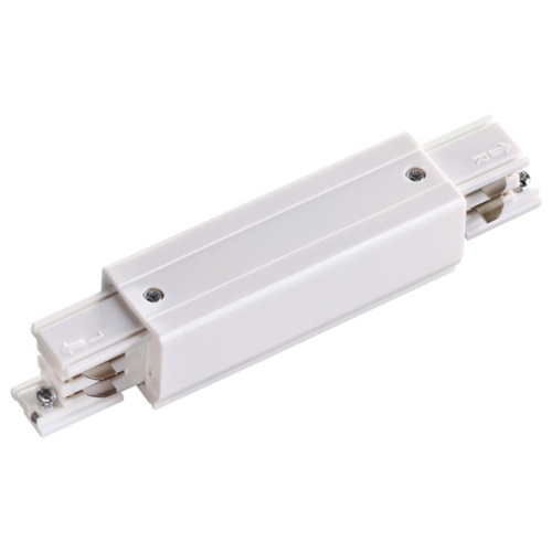 NOVOTECH 135050 PORT NT19 299 белый Соединитель с токопроводом прямой внешний для трехфазн. шинопровода IP20