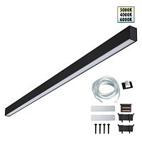 NOVOTECH 359605 OVER NT25 068 черный Светильник линейный светодиод. с переключ. цв. температуры IP20 LED 40W 220-240V 3000К\4000К\6000К FATTO