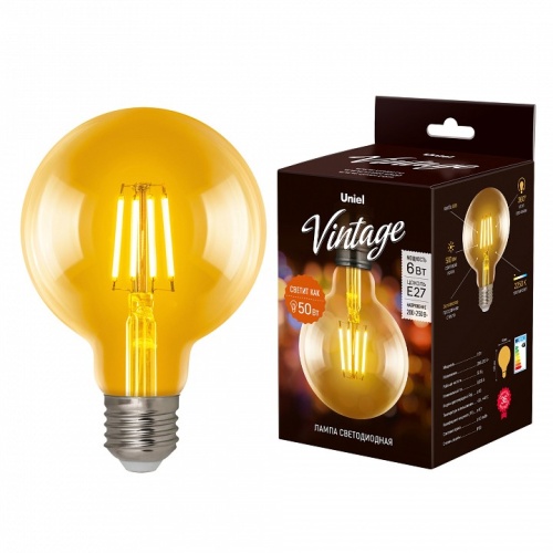 Лампа светодиодная Uniel Golden E27 6Вт K UL-00002359 фото 2 Лампа светодиодная Uniel Golden E27 6Вт K UL-00002359 фото 2