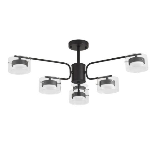 LUMION 8349/6C COMFI LN26 232 черный/прозрачный, металл/стекло Светильник потолочный LED GX53 6*7W 220V NATALINA