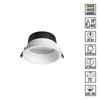 NOVOTECH 359557 WIR NT25 500 белый Светильник встраиваемый с переключателем цв. температуры IP44 LED 30W 220-240V 3000К\4000К\6000К CLARA