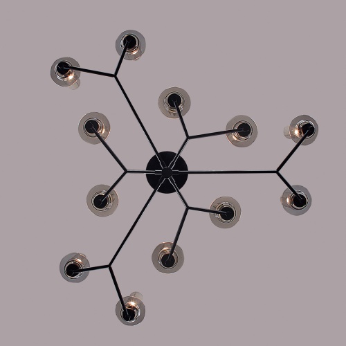 LUMION 6555/12C CLASSI LN26 100 черный/дымчатый/металл/стекло Люстра потолочная E14 12*40W 220V MADONNA фото 4