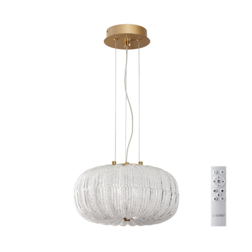 SONEX 7720/24L PIKO LED SN 570 Светильник металл/стекло/прозрачный/золотой LED 24Вт 3000-6500K D300 IP20 пульт ДУ ANGELO