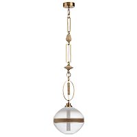 ODEON LIGHT EXCLUSIVE 5441/1C PENDANT ODL_EX26 035 сатинированн.латунь/прозрачн./металл/стекло/травертин/веревка Подвес G9 LED 6W KREMA
